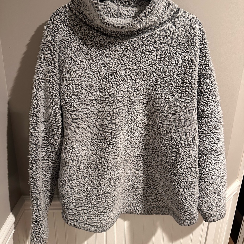 Eddie Bauer Gray Sherpa Sweater